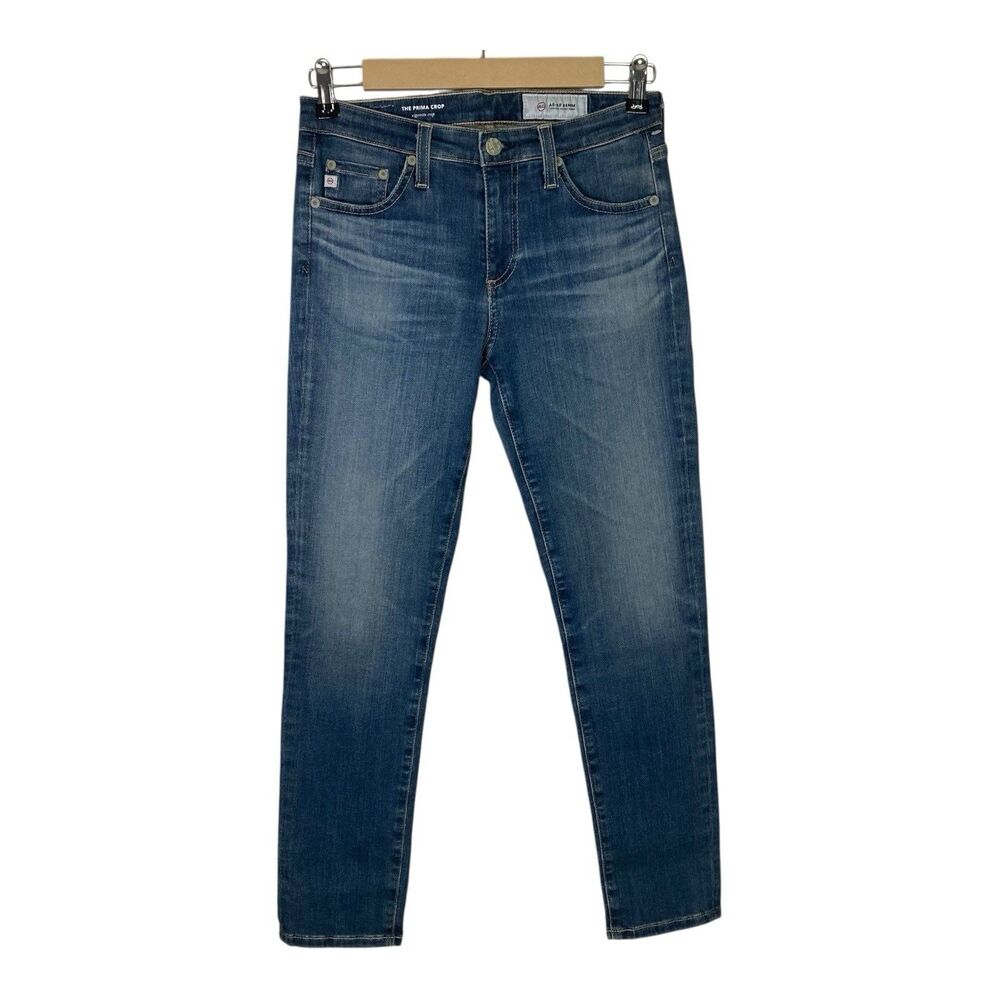 AG Adriano Goldschmied Prima Crop Jeans Womens 26 Blue Denim Cigarette Leg NEW